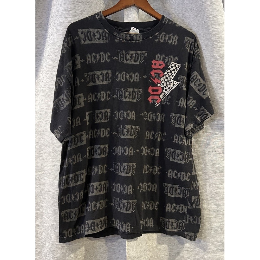AC/DC cd‎ lgo ALL OVER LOGO CHECKER BOLT Official SHIRT XL